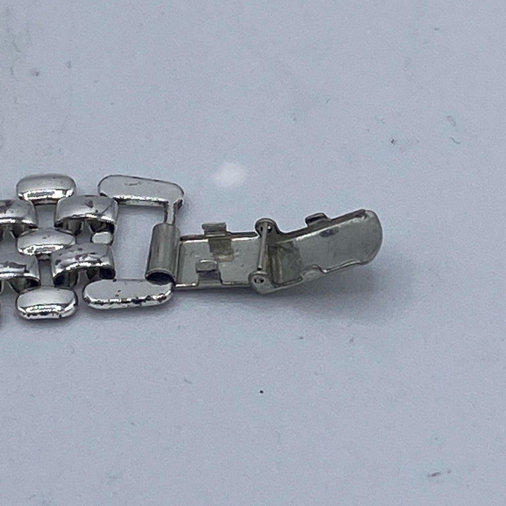 Vintage Napier Silver Tone 3/4” Wide Flexible Link Bracelet Size 7” - Picture 6 of 9